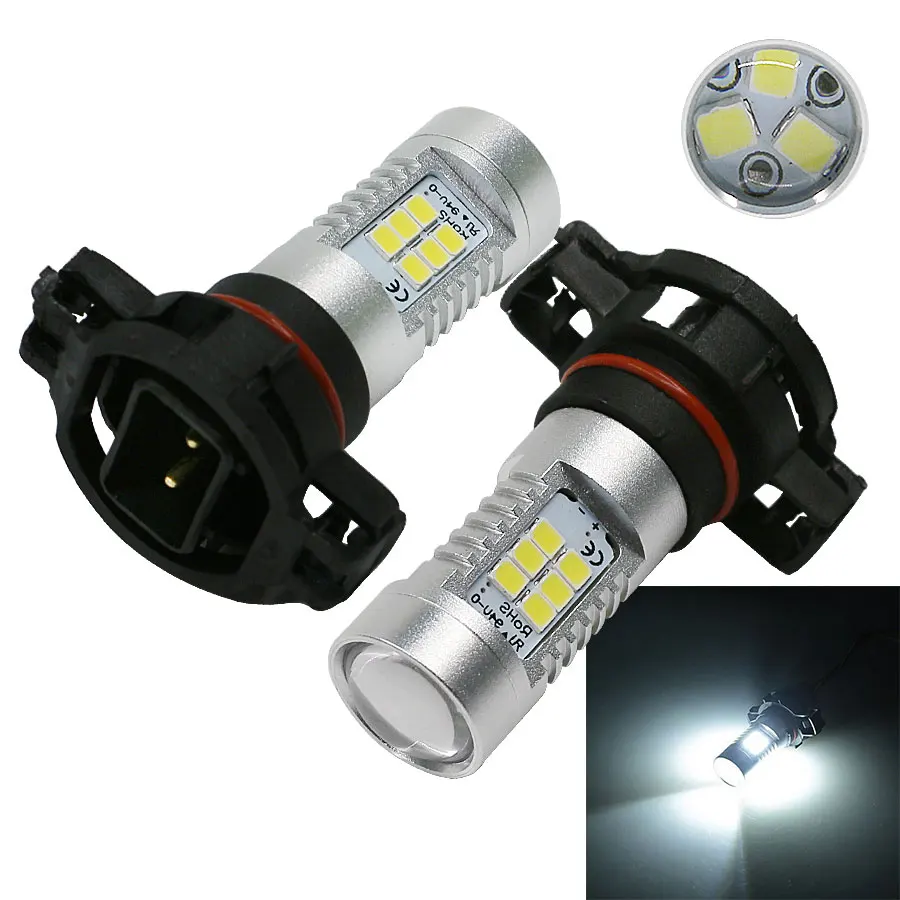 2pcs High Power White LED 2835 SMD 5202 H16 PS24W LED Bulbs Fog Lights