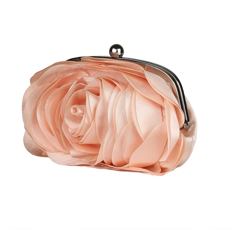 Women Evening Bag Vintage Ladies Floral Evening Bag Woman Fashion Rose Flower Chain Hand Bag Wedding Party Clutch Dinner Small Purse