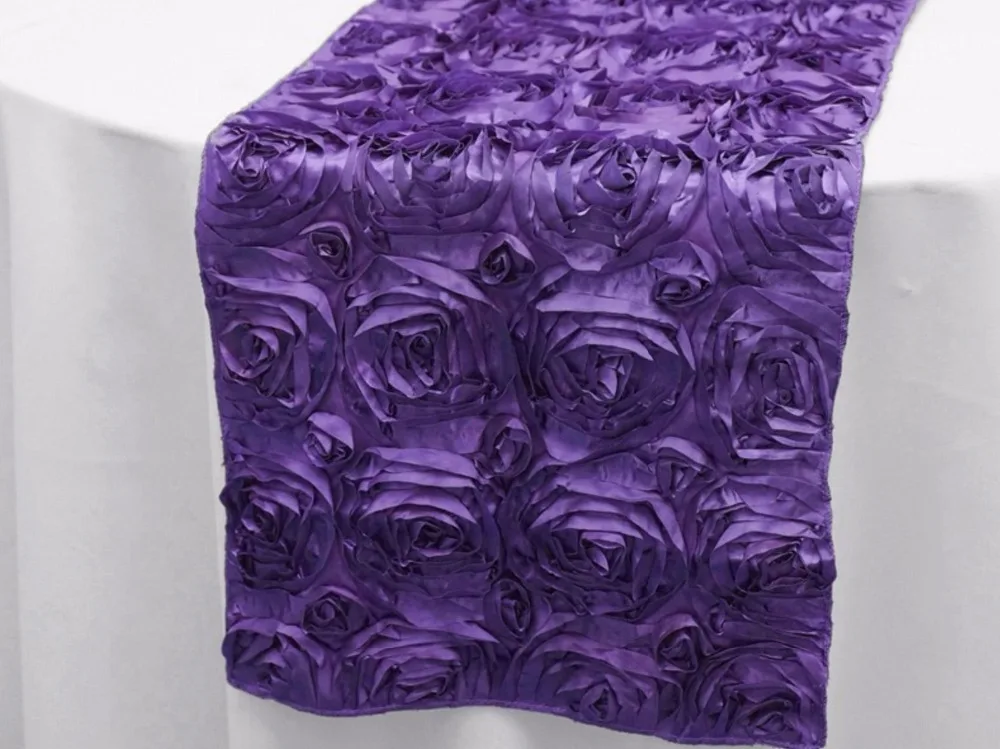 Hot Sale Top Quality Embrodiery 20pcs rosette Table Runners 30x275cm