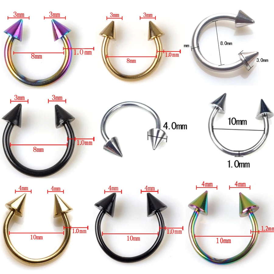 Кольцо для пирсинга носа хирургическая сталь 5 шт.|body piercing jewelry|piercing jewelrylabret lip |