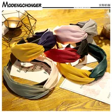 New Elastic Hair Band For Women Two-color Knotting Headbands Hair Bezel High-quality Wide Side Hair Hoop Girls Hair Accessories New Elastic Hair Band For Women Two-color Knotting Headbands Hair Bezel High-quality Wide Side Hair Hoop Girls Hair Accessories