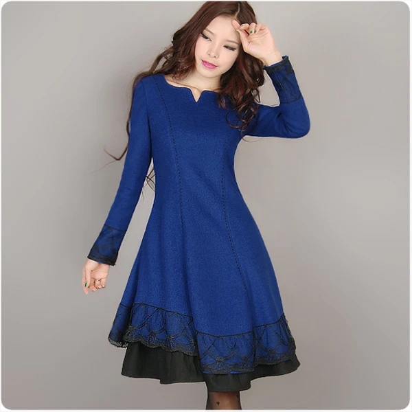 one piece dress in woolen