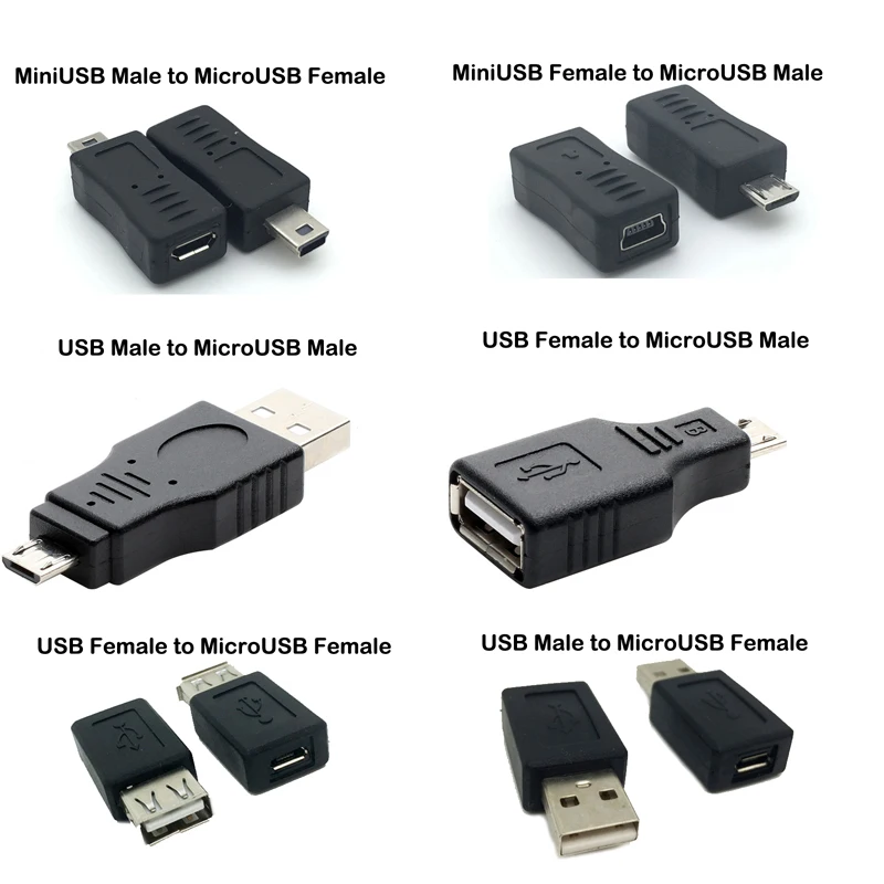 5 шт. Micro USB мужчина к мини-usb 5-контактный штекер Адаптер смены конвертер адаптер