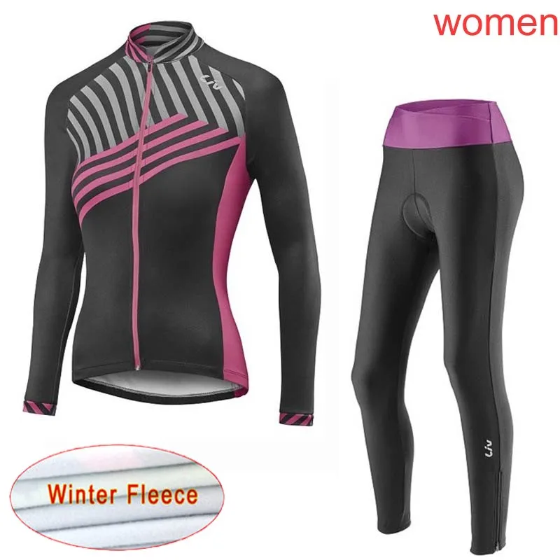 

LIV 2019 women Sport long sleeve Cycling jersey bib pants set ropa ciclismo bicycle clothing autumn bike jersey Clothes 1903L