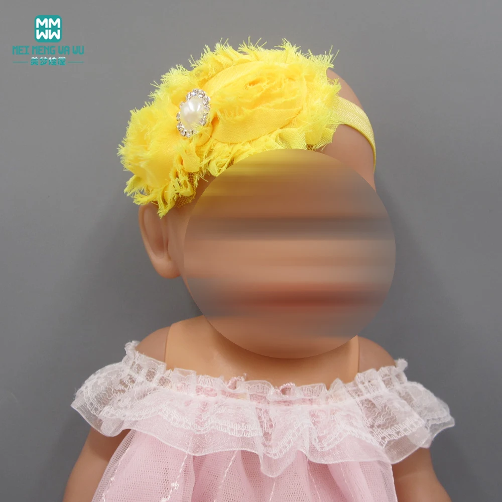 Doll accessories for 43cm Baby doll accessories hair band flower hair