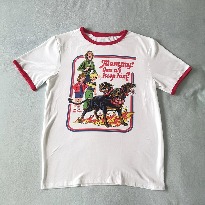 2019 Women Funny Style T shirt Mommy We Can Keep Him Dogs Printed Vintege Tops Harajuku Street Wear Short Sleeved Tshirts B1WC78 2019 Women Funny Style T shirt Mommy We Can Keep Him Dogs Printed Vintege Tops Harajuku Street Wear Short Sleeved Tshirts B1WC78