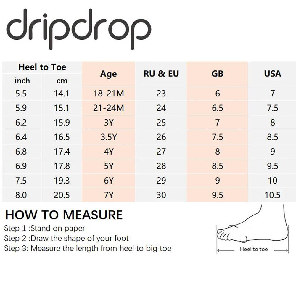 DRIPDROP Детские резиновые сапоги для Девочек и Мальчиков Непромокаемые ПВХ ботинки