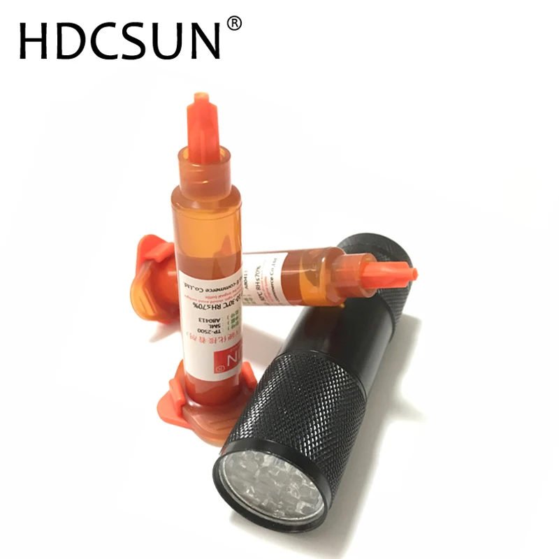 Wholesale sales 5ml tp 2500 UV Glue LOCA Liquid Optical Clear Adhesive For IPhone Samsung Glass Lens Repair send a 9 led uv lamp