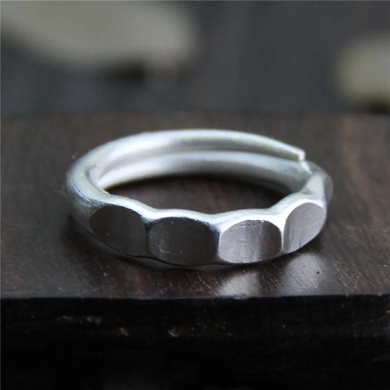 Pure Handmade Nut Shaped 999 Sterling Silver Rings For Women And Men