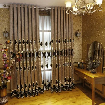

Home Embroidered European Royal Luxury Curtains for Bedroom Window Curtains for Living Room Elegant Drapes Tulle Curtains
