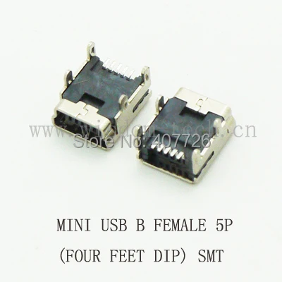 

10PCS Mini USB 2.0 Connector B Type 5Pin SMT 4Feet DIP Mini USB Jack Socket Micro USB connector