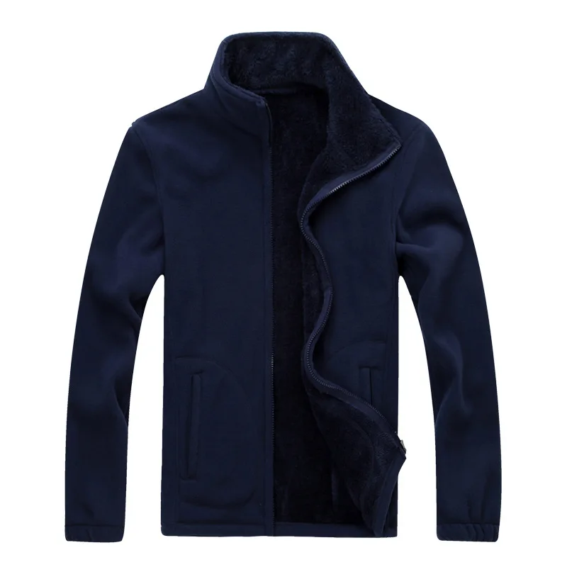 Зимняя Новинка, XL 8XL, мужские флисовые повседневные куртки, Мужская теплая толстовка, термопальто, Мужская тонкая плотная утепленная уличная одежда AF1561 - Цвет: Синий
