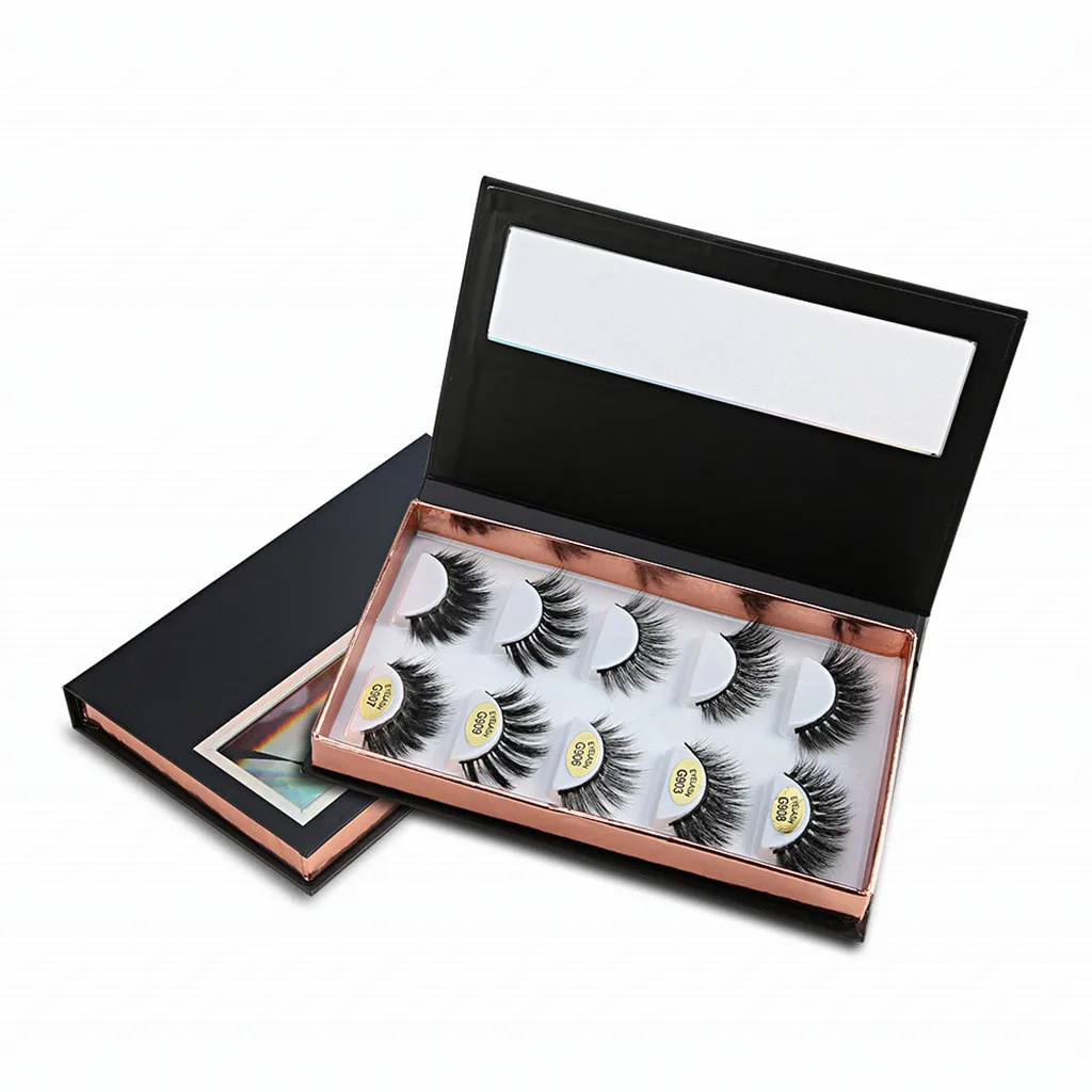 

False Eyelash Plastic Storage Box Case Makeup Cosmetic Case Organizer Organizador For 5 pcs Eyelash Caixa de armazenamento #