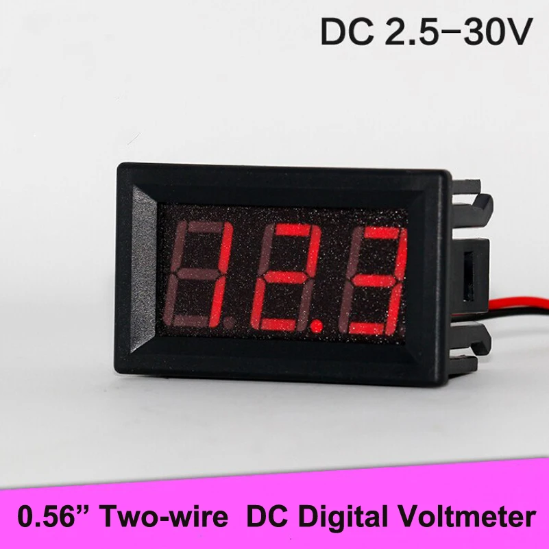 

RD LED Display Color 0.56" Digital digital voltmeter DC2.5-30V 2-wire DC Digital Voltmeter head display two wires