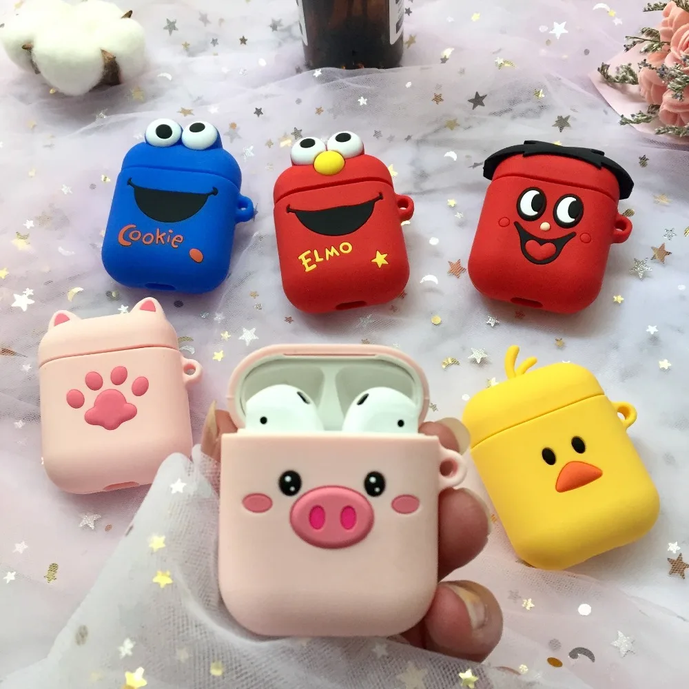 

3D Cartoon Wireless Bluetooth Earphone Case For Apple AirPods Silicone Charging Headphones Cases For Airpods Protective Cover