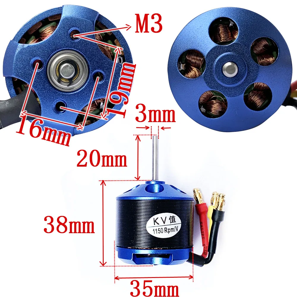 1pc 3536 Swiss Quality Motor Brushless Outrunner Motor Strong power supply 1150KV High Speed with Large Thrust Package content