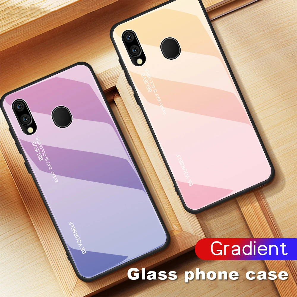 

Gradient Tempered Glass Case For Samsung A30 A50 M20 M10 A9 A8 A7 A6 J4 J6 J8 2018 Galaxy S10 S9 S8 Plus Fashion Shockproof Case