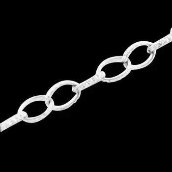 

Iron Cross Chains, Oval, Silver Color, about 8mm long, 6mm wide, 1mm thick
