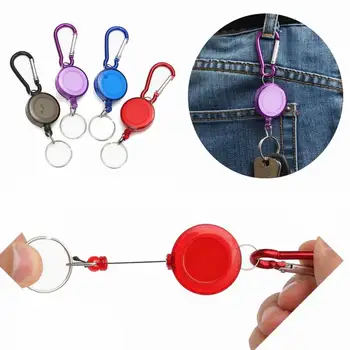 

Badge Reel Telescopic Key Buckle Carabiner Recoil Retractable Holder Key Chain Random Color