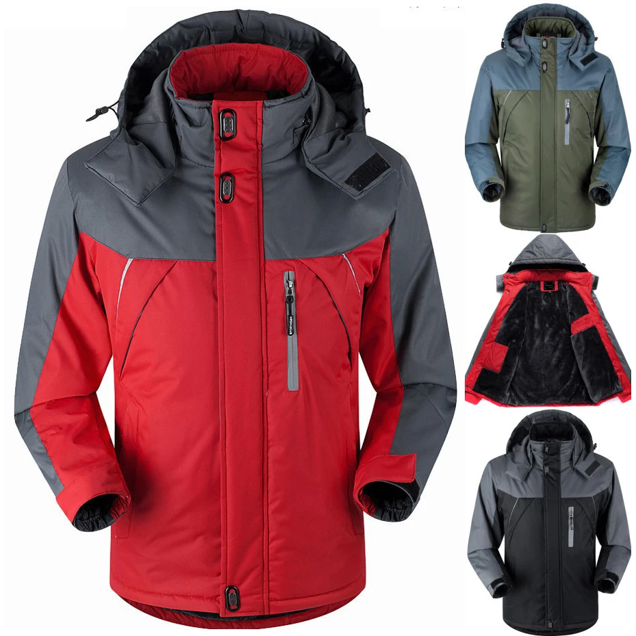 Buy Winter men jacket coat outdoor thermal camping