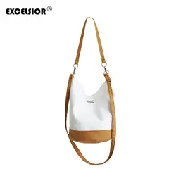 EXCELSIOR Новый Лоскутная сумка-мешок холст пляжная сумка Для женщин плечо съемные ремни сумка Портативный Crossbody сумка мульти-использовать