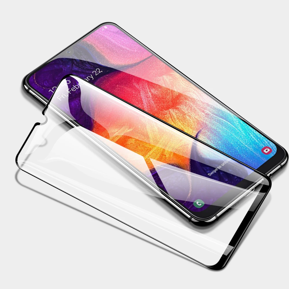 CHYI-for-samsung-A50-screen-protector-tempered-glass-Original-big-arc-edge-full-glue-protective-glass (1)