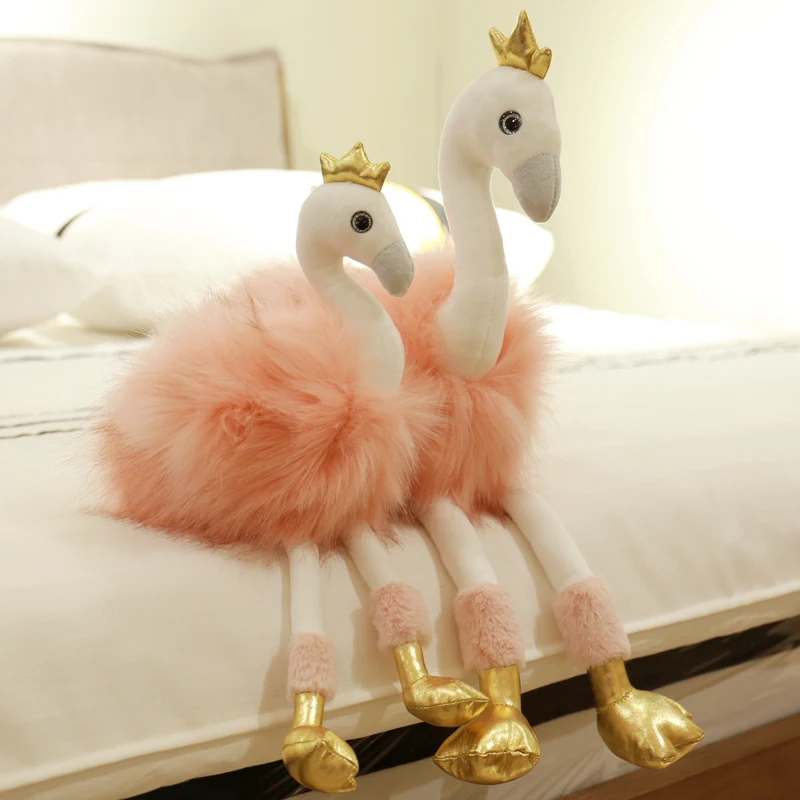 

1pc cute New Arrival Cute Flamingo Plush Doll Stuffed Animal Soft Doll Swan Peluche Bird Kids Toy Gifts for Girls Children