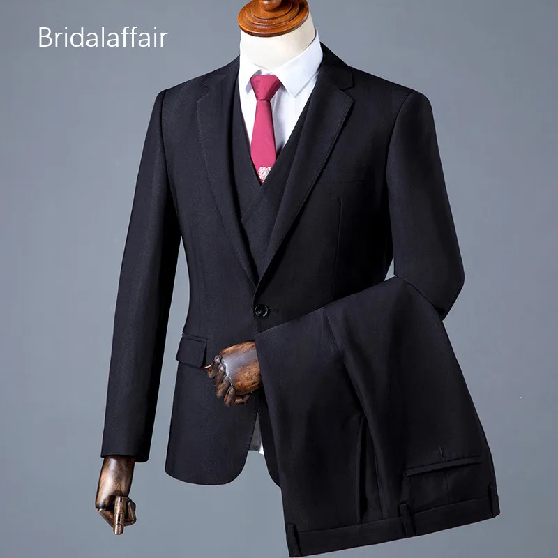 Bridalaffair Formal Black Color Suit Men Set Wedding Suits