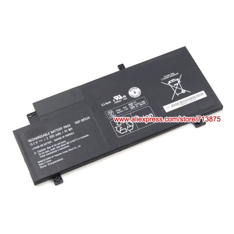 Натуральная VGP-BPS34 Батарея для sony Vaio SVF15AA1QM SVF15A16CGS VF15A1ACXB SVF15A1ACXS SVF15A1C5E