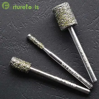 

30pcs diamond mounted point cylinder head rough grit 36 for stone agate coarse grinding shank 3mm head 3~12mm MT031