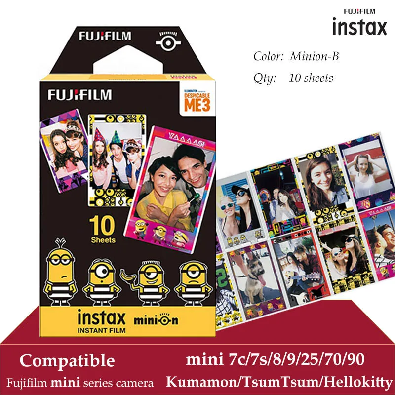 Fujifilm Instax Mini 9 пленка Миньон 10 листов fr 8 + 7 s 70 90 25 мгновенный Polariod камера принтер для