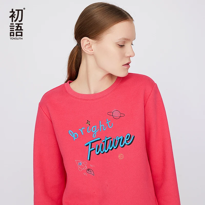  Toyouth Winter Pullover Sweatshirts Womens Harajuku Oversized Sweatshirt O Neck Warm Korean Top Str