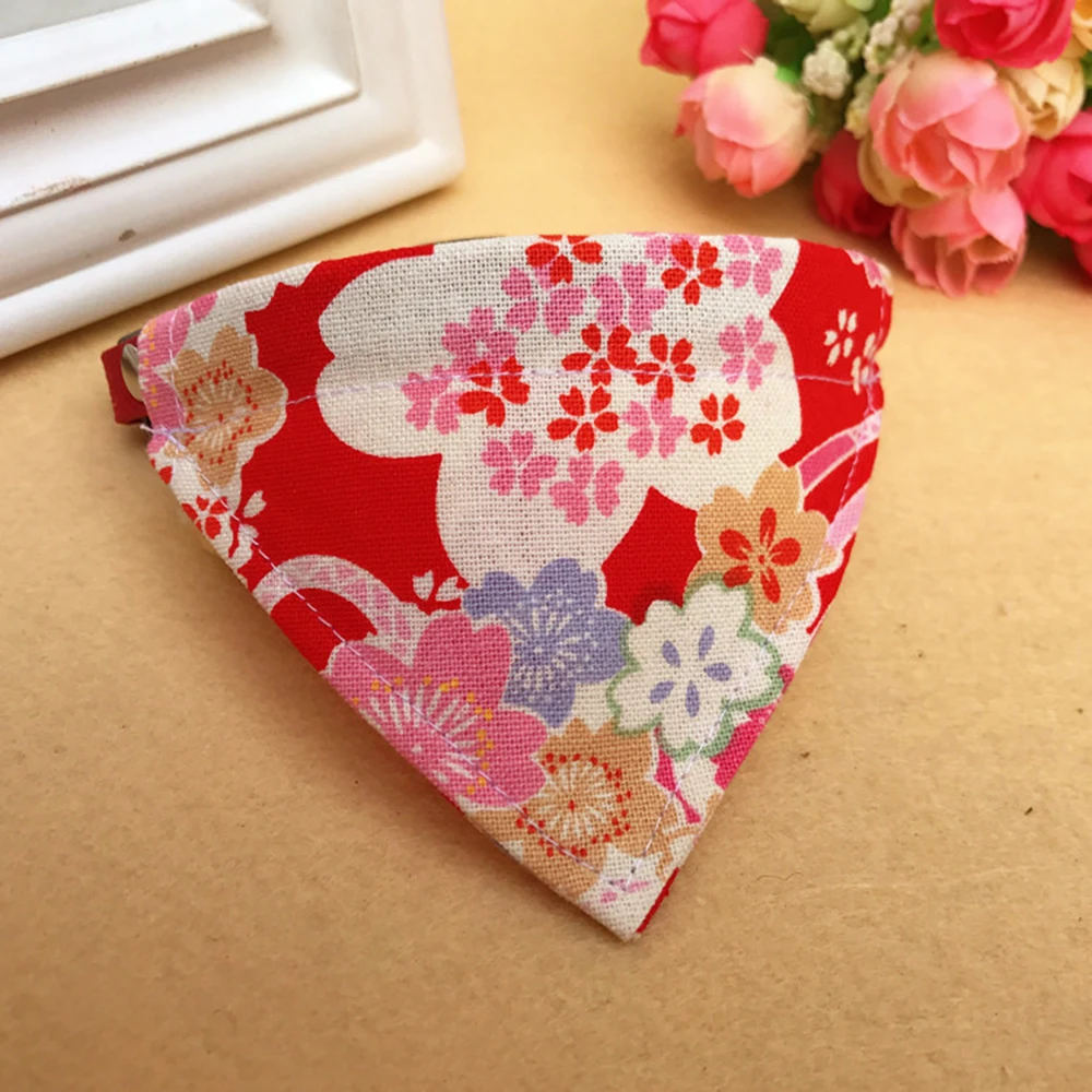 Cat Neck Scarf Bandana flowers Patterns Japanese Style Adjustable Pet Dog Puppy Bibs Collar Neckerchief Dogs Accessories Groomin