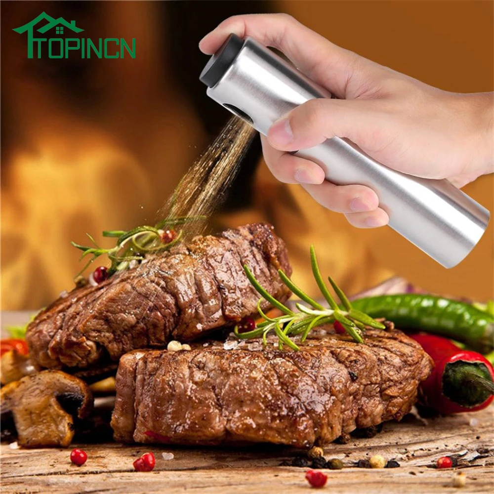 Stainless Steel Spraying Oil Bottle Olive Pump Oil Vinegar Sprayer