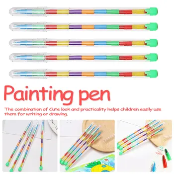 

Replaceable Crayons Oil Pastel Colored Pencil Graffiti Pen For Kids Painting Drawing Cute Stationery 10 color /1pc