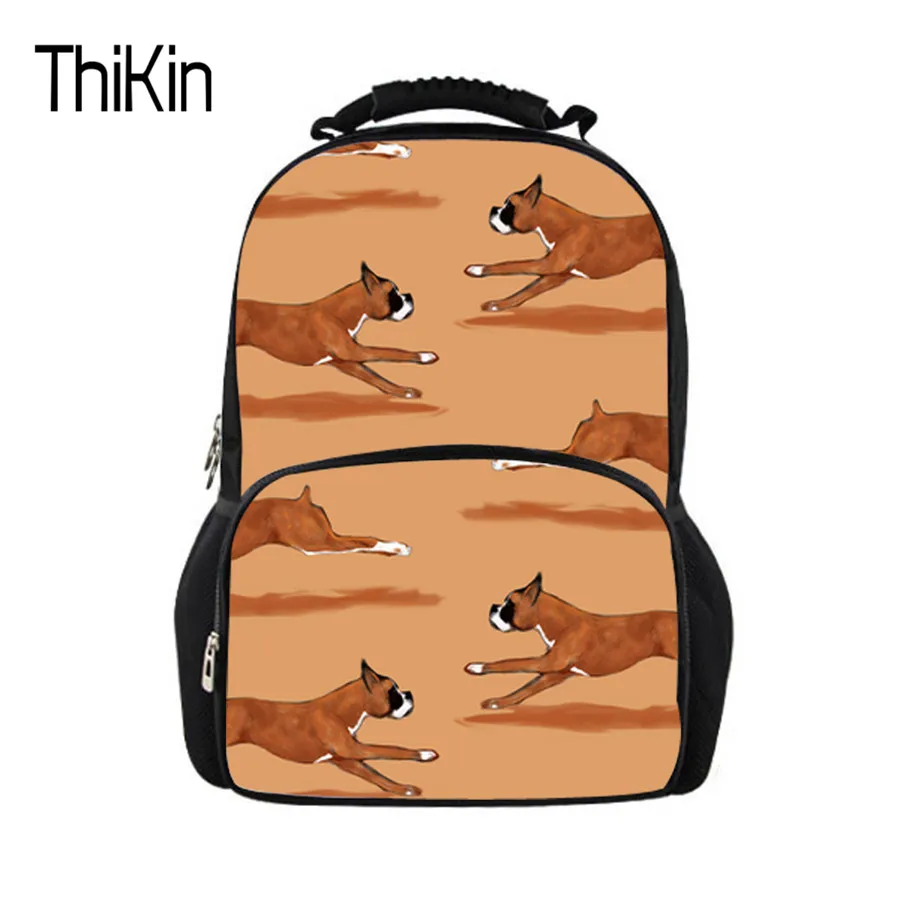THIKIN 2018 Student Mochila Backpack Boxer Dog Printing Children