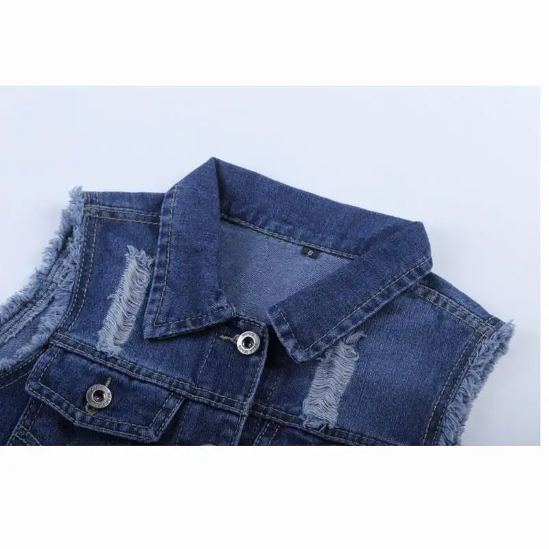 MISSKY, женский джинсовый жилет, однотонный, синий цвет, модный, крутой, без рукавов, джинсовый жилет, приталенная куртка, женская одежда
