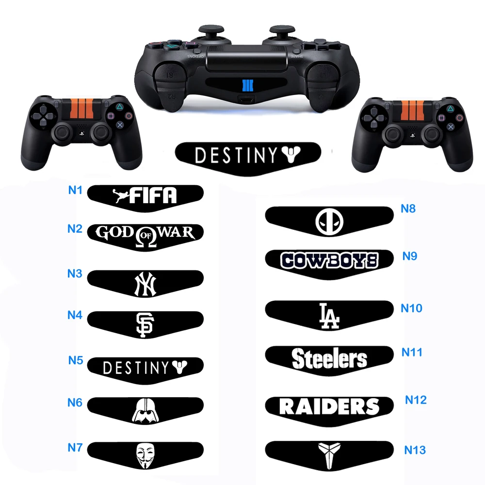 46pcs/Lot PS4 controller PVC decal sticker PS4 light bar LED sticker ...