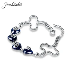 Jiashuntai ретро 925 Браслеты стерлингового серебра для Для женщин Винтаж Серебряные ювелирные изделия для женщин