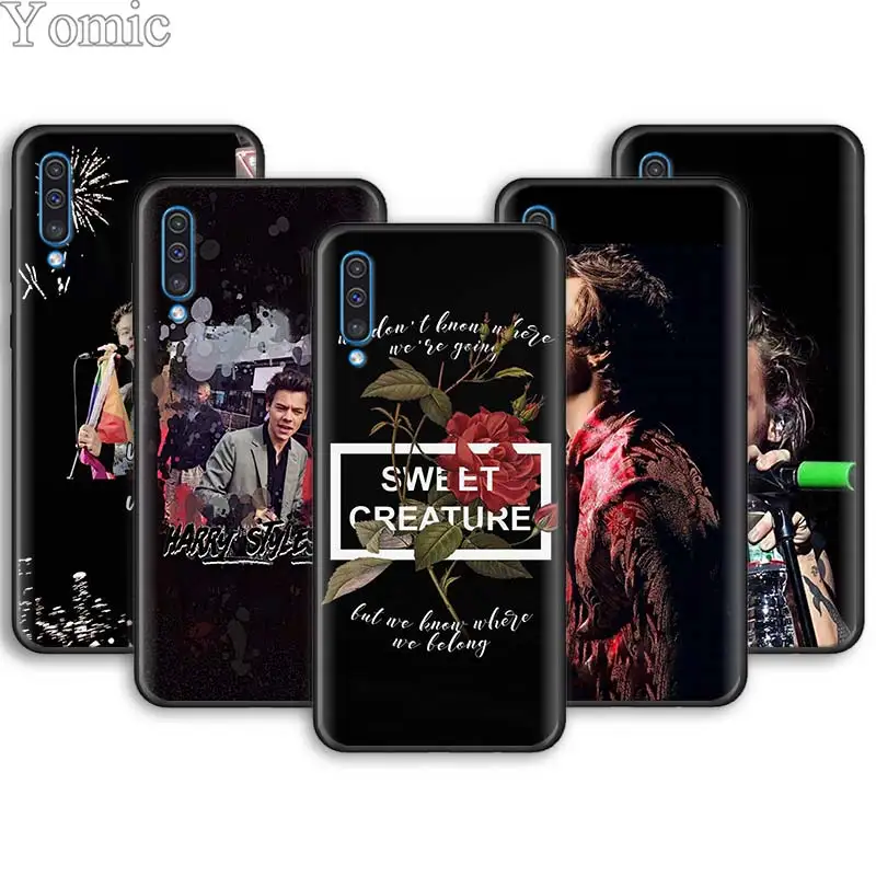 

One Direction Harry Styles Soft Phone Cases for Samsung Galaxy A10 A20 A30 A40 A50 A70 A6 A7 A8 Plus A9 M30 M20 Black Case Cover