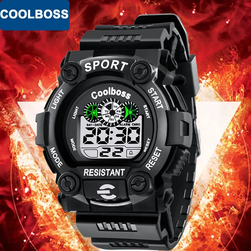 

COOLBOSS Sport Student Children Watch Kids Watches Boys Clock 2018 LED Digital Wristwatch Electronic Wrist Watch for Boy Girls