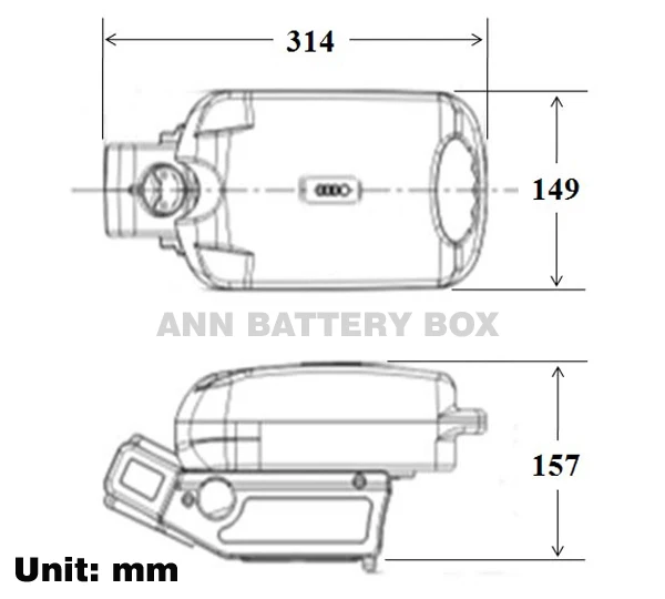 36 В литиевая Батарейная коробка для электровелосипеда чехол для батареи 36 В маленькая лягушка Батарейная коробка/чехол в комплект не входит батарея