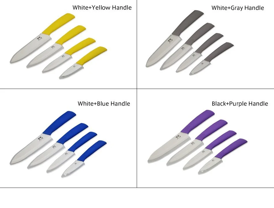 XYJ абсолютно Глобальный качество " 4" " 6" дюйм Керамический нож набор кухонных ножей черное лезвие черная цветная ручка с оболочкой циркония