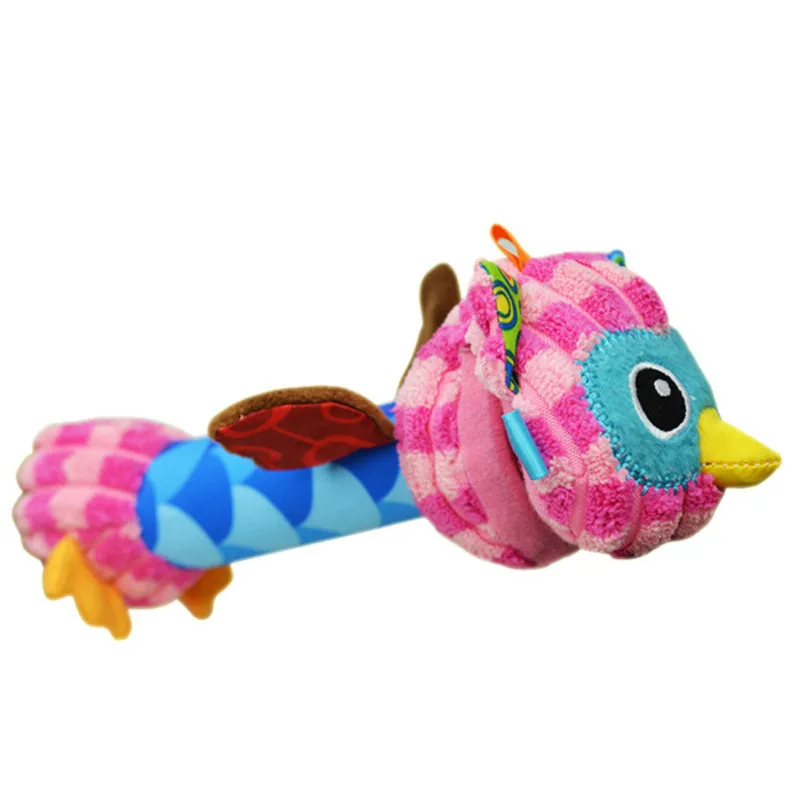 Sozzy/Мягкая Детская плюшевая игрушка, безопасная, искажающая зеркальный звук, разноцветные милые животные, Лев, Сова, собака, слон - Цвет: owl