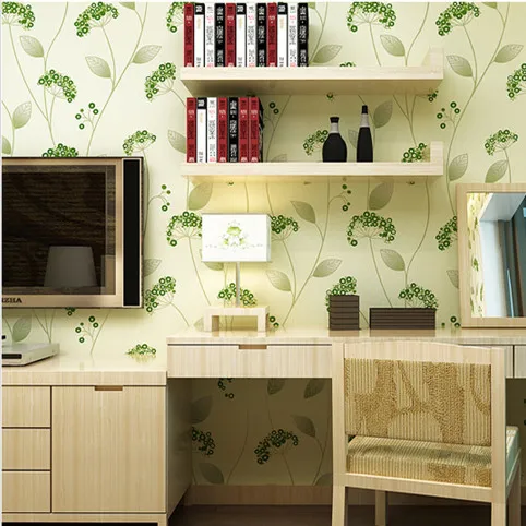

Green Floral Embossed Vinyl Wallpaper Roll Backdrops