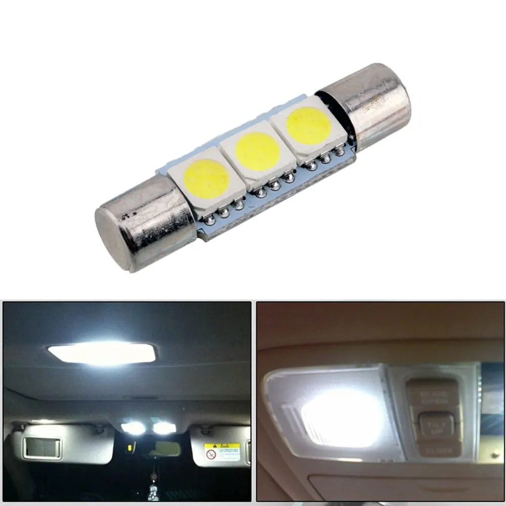 BORUIT 12V 5050 COB LED Signal Lights 36mm Backup Car Light Bulbs