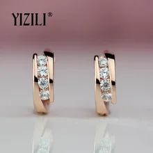 YIZILI,, 585, серьги из розового золота, Круглые, натуральный циркон, висячие, висячие серьги, висячие серьги, модные ювелирные изделия, свадебные, A055