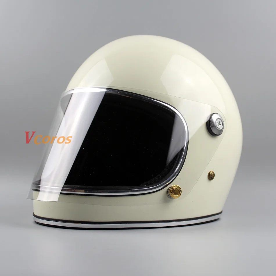 TT CO Токийский стиль мотоциклетный шлем Чоппер стиль ретро мотоциклетный шлем с прозрачными линзами винтажные гоночные шлемы capacete - Цвет: ivory white
