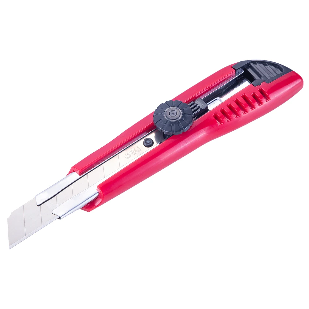DELI E2043 резак деревянная коробка резак для бумаги Сильный Поворотный замок ABS крышка металлические канцелярские принадлежности ремесло нож резак режущий нож - Цвет: Красный