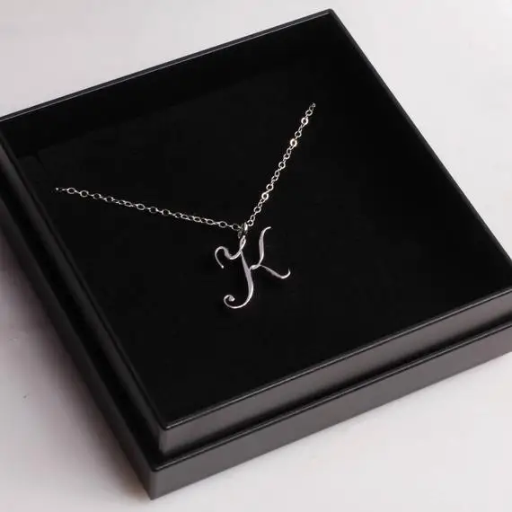 Изысканное оригинальное ожерелье с буквой K, золотое/серебряное ожерелье с буквой K с простым именем для пар, ювелирные изделия, подарки